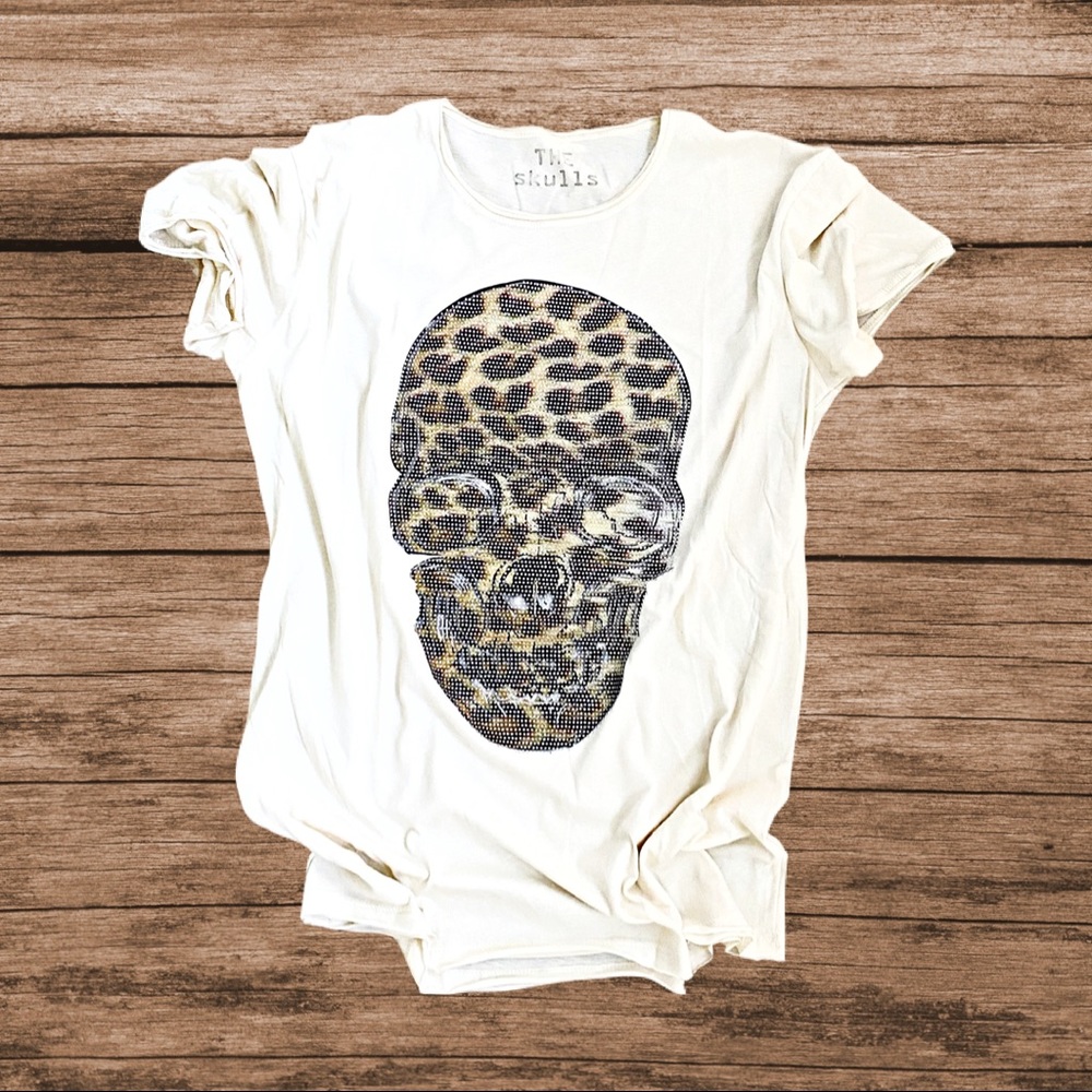 The Skulls T-Shirt St Tropez Leopard Rhinestones